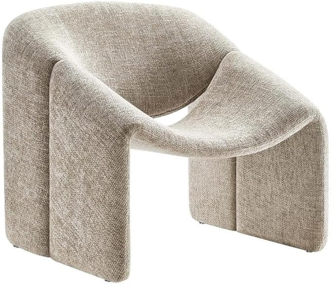 Modway Vivi Chenille Upholstered Accent Khaki-Plush, Comfy Armchair, Ideal as a Modern Barrel, Lo... | Amazon (US)