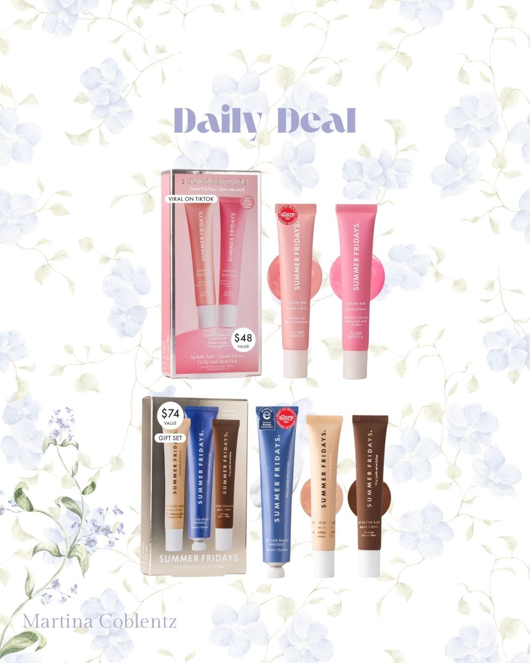 Both sets are on sale and are $26 and $30. 
Such great deals 


•summer Fridays •beauty •travel •lip balm •beauty •daily deals •sale

#LTKTravel #LTKBeauty #LTKootd