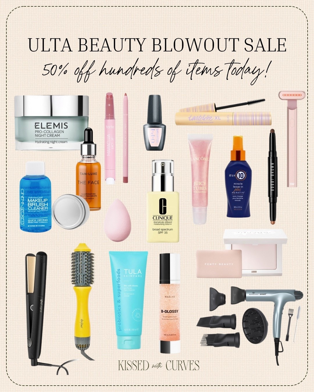 Ulta Beauty Blowout Sale! 50% off hundreds of items TODAY!!! Lots of makeup, skincare and beauty tools all on sale! Great time to stock up on your favorites and try some new items too. Also lots of great options for holiday gifts and stocking stuffers for the upcoming holiday season!

#LTKOver40 #LTKSaleAlert #LTKBeauty