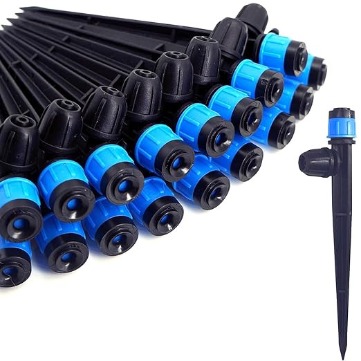 50Pcs Drip Irrigation Emitters with Lock, Adjustable 360 Degree Water Flow Irrigation Drippers fo... | Amazon (US)