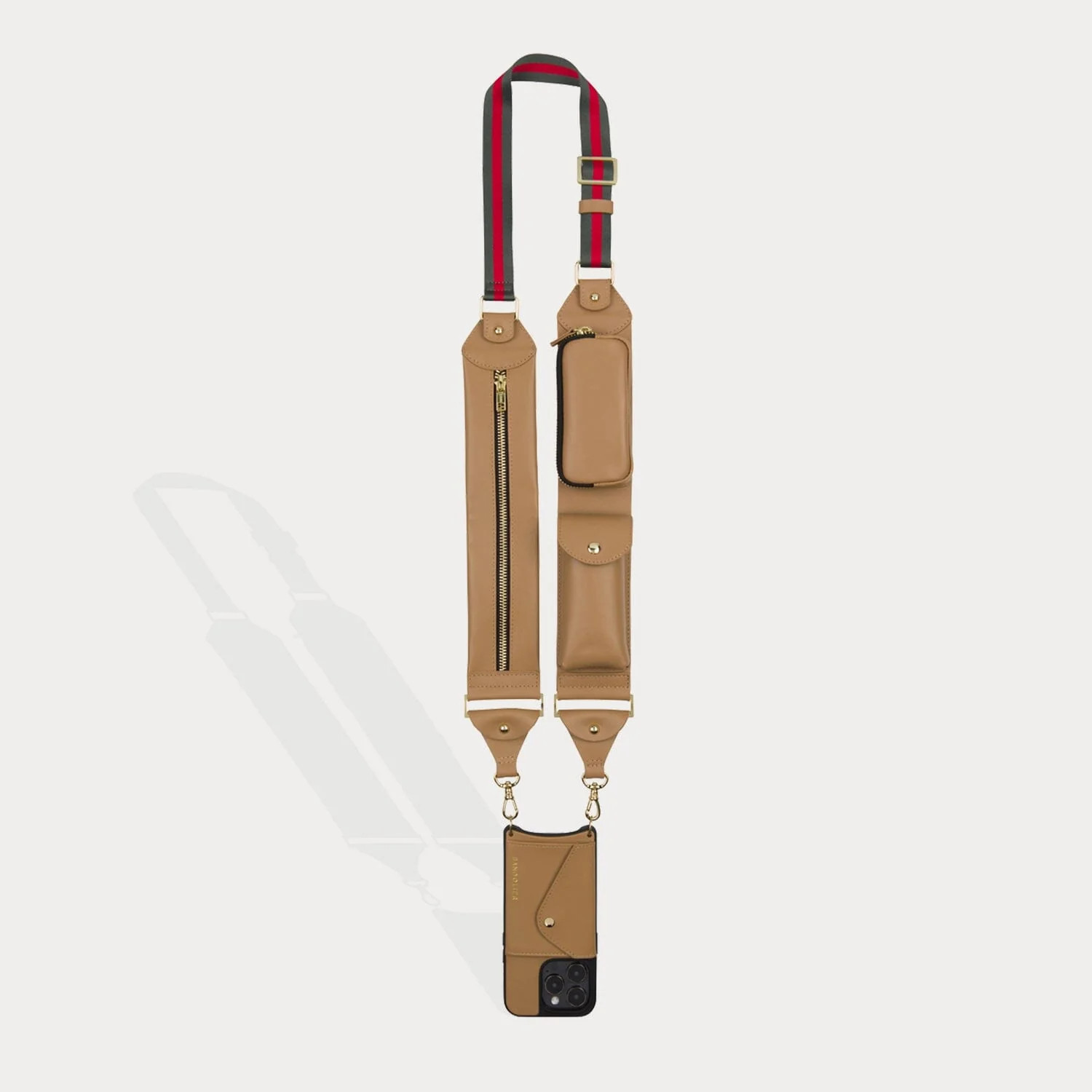 Billie Utility Crossbody iPhone Case - Tan/Gold | Bandolier