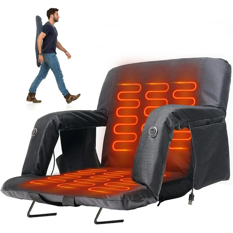 Slsy 21" Stadium Seats for Bleachers with Back Support Wide Cushion, 6 Reclining Positions Adjust... | Walmart (US)