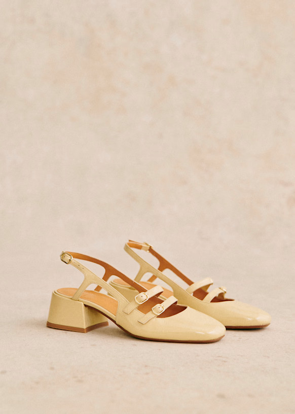Paula Babies - Pale Yellow Patent - Bovine leather - Sézane | Sezane Paris - US