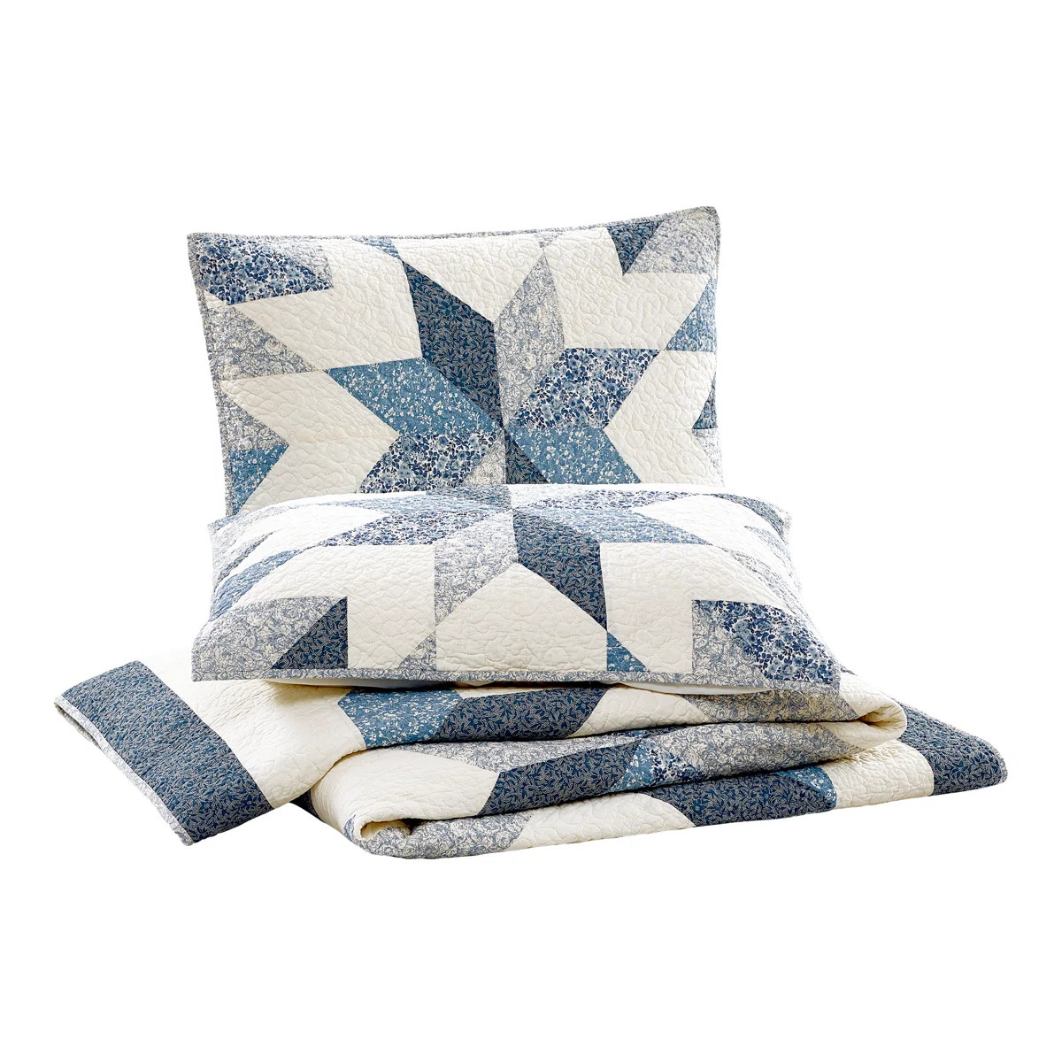 Bright Star Patchwork Floral Lightweight Quilt Set | Wayfair North America