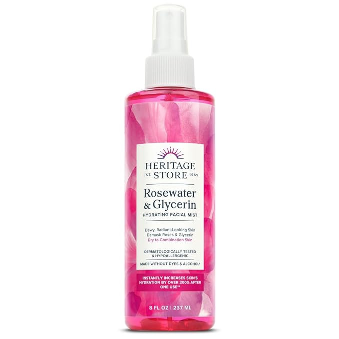 HERITAGE STORE Rosewater & Glycerin Hydrating Facial Mist, 8oz | Dry Combination Skin Care | Amazon (US)