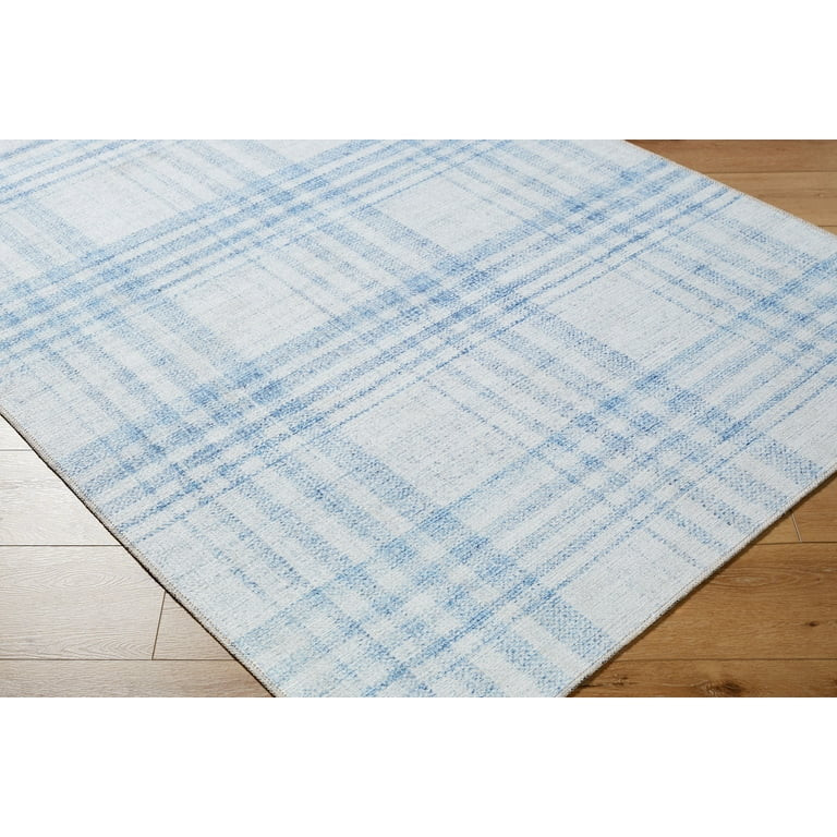 My Texas House Sutton Blue Plaid Indoor Washable 8' x 10' Area Rug | Walmart (US)