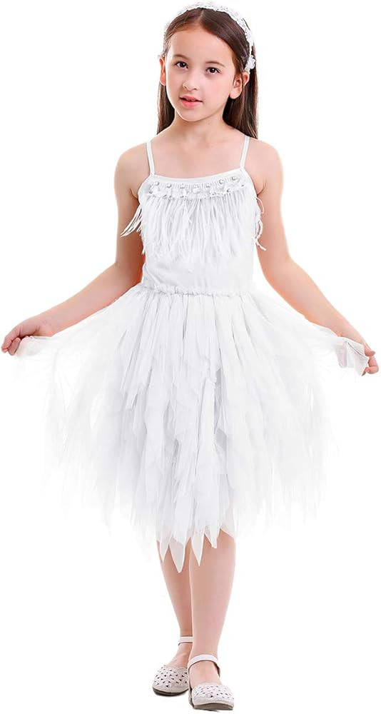IBTOM CASTLE Kids Swan Princess Dance Costume Feather Ballerina Dress for Baby Girl Pageant Party... | Amazon (US)