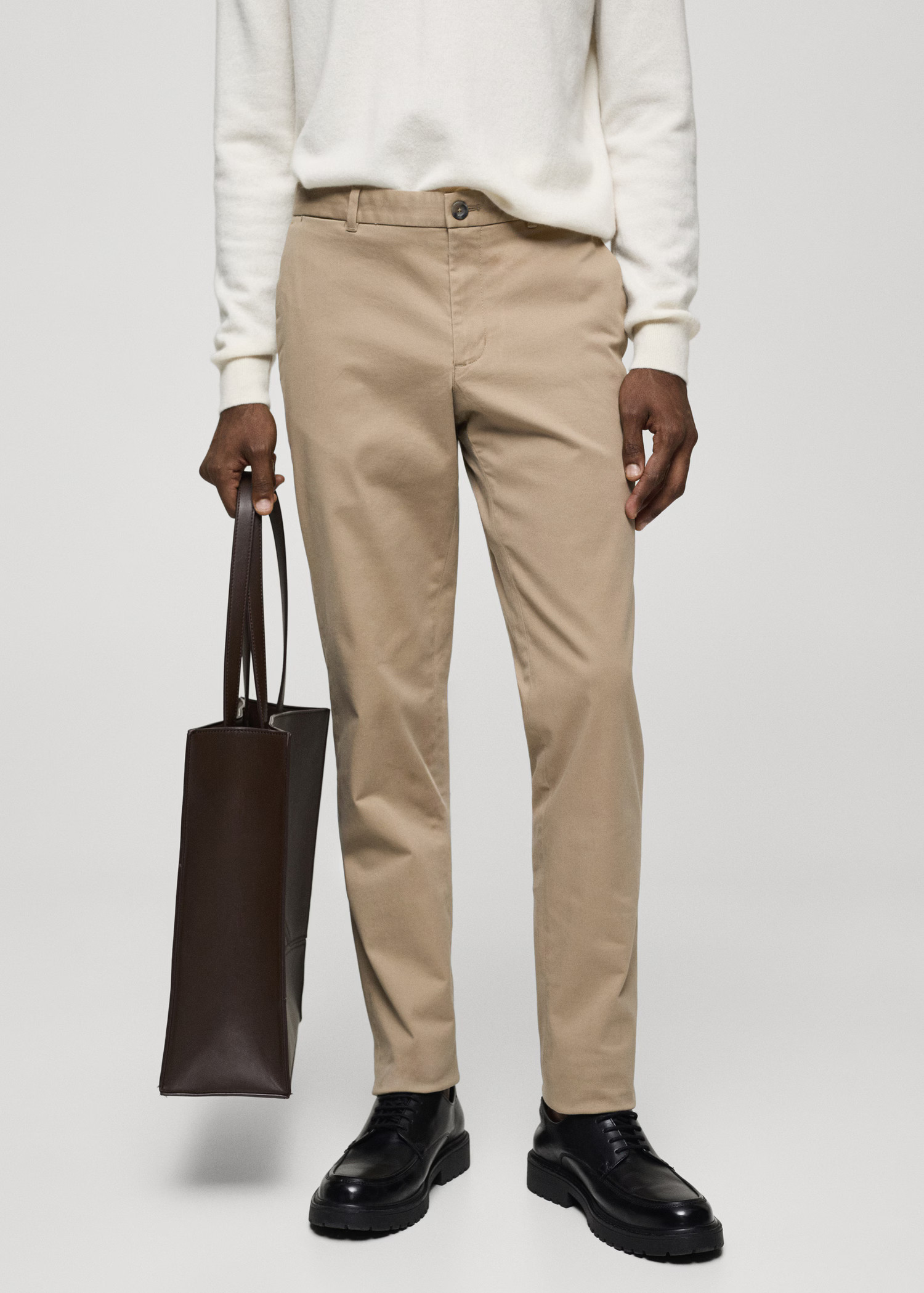 Slim fit serge chino trousers | Mango (US/MX/AU)
