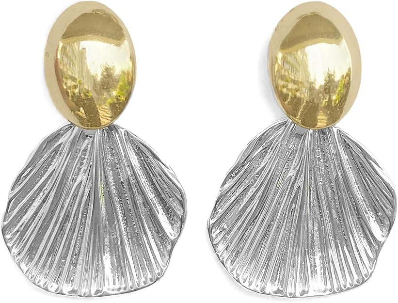 Black White Earrings for Women Teen Gifts Gold Plated Dangle Drop Fashion Geometric Statement Jew... | Amazon (US)