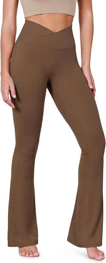 ODODOS Cloud Feeling Crossover Flared Pants with Pockets for Women, Cross Waist Bootcut Lounge Yo... | Amazon (US)