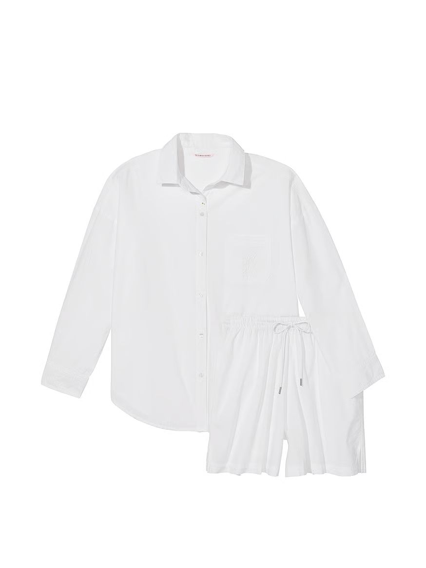 Cotton Long-Sleeve Shirt & Shorts Set | Victoria's Secret (US / CA )