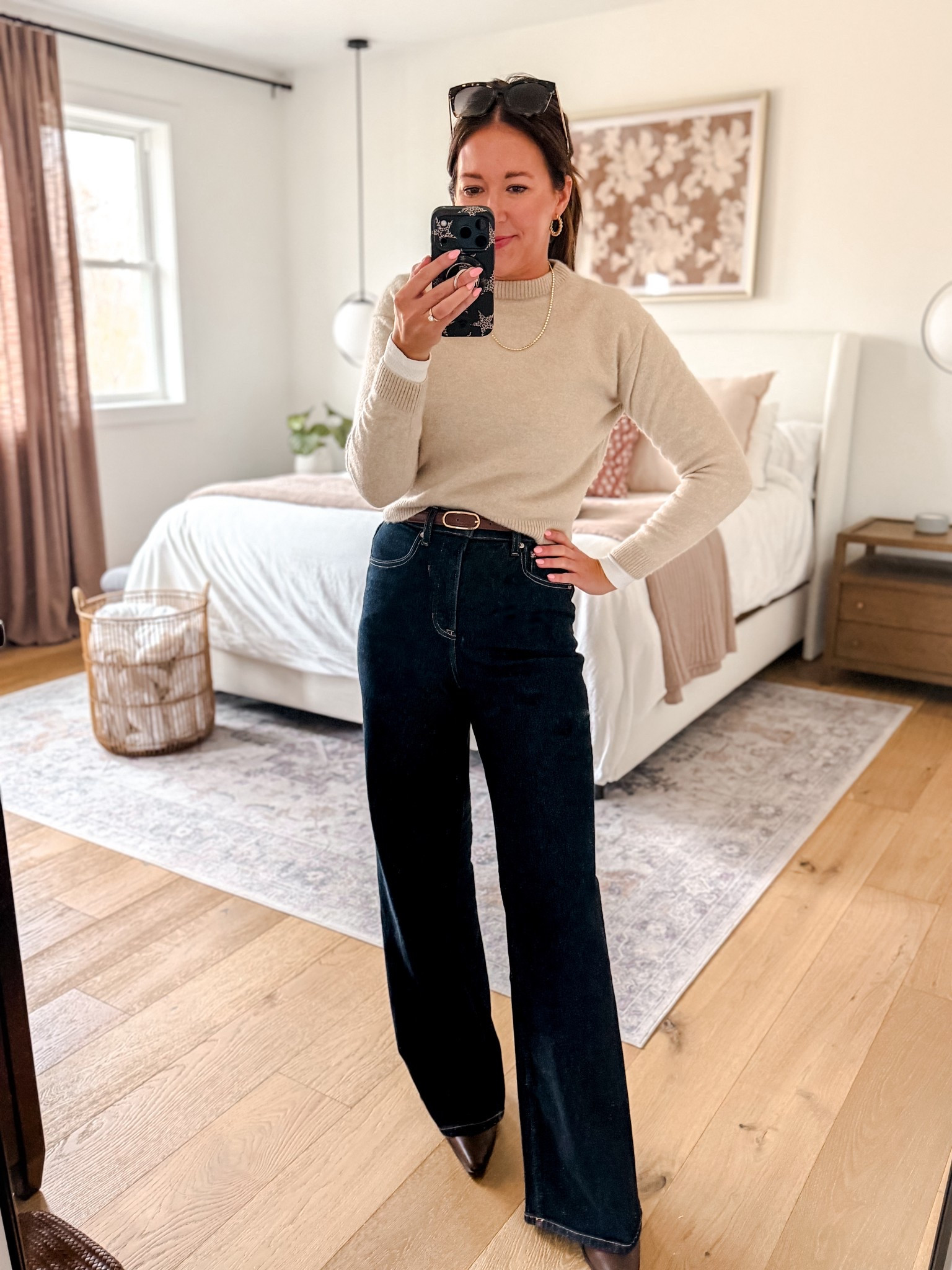 These Spanx jeans are SO good. The smoothing waistband holds everything in without feeling tight, and the stretch is just right. I grabbed the long so I can wear them with heels and they make your legs look miles long. Linking them for you! 
AD (will add LTK link once approved) 
USE C O D E: NESTINGXSPANX for 15% off first purchase + free shipping, excluding sales

@spanx #SPANXpartner