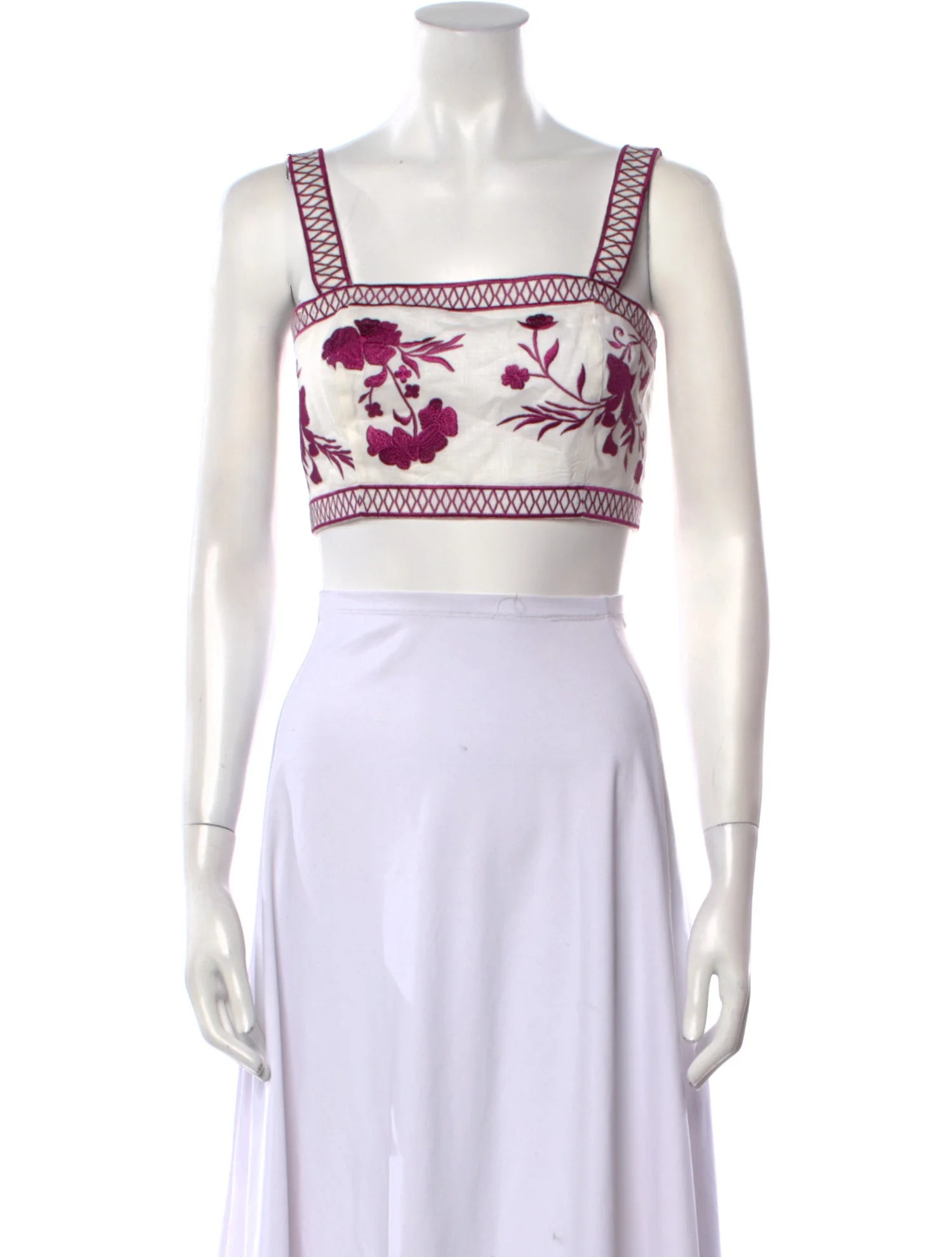 Floral Print Square Neckline Crop Top | The RealReal