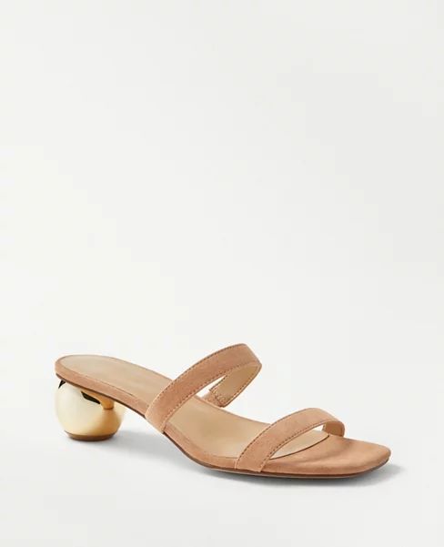 Ball Heel Suede Sandals | Ann Taylor (US)