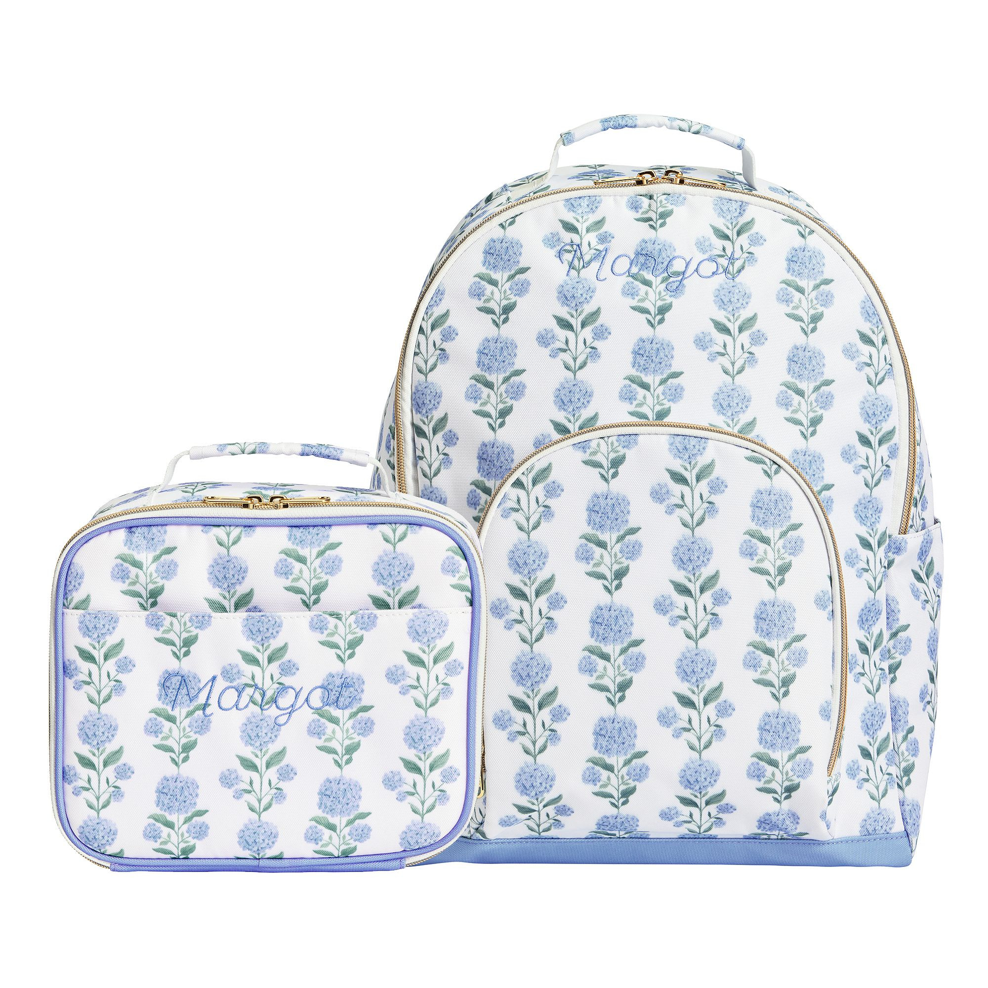 Gear-Up Blue Hydrangea Large Backpack and Lunch Box Bundle, Set of 2 | Pottery Barn Teen