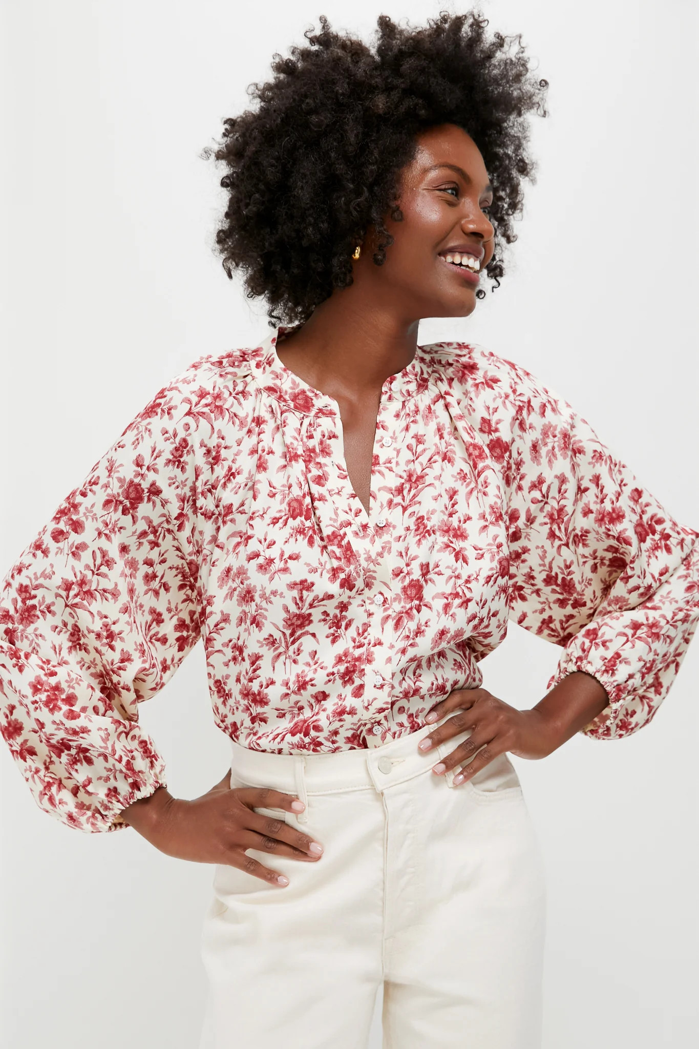 Pomegranate Bloom Sawyer Blouse | Tuckernuck (US)