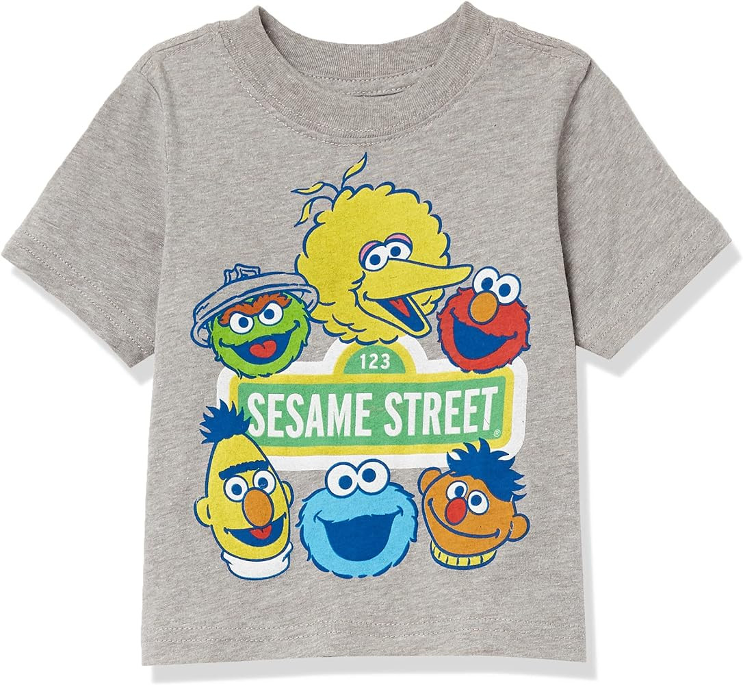 Sesame Street Boys' Elmo Cookie Monster Big Bird, Oscar The Grouch Short Sleeve Tee | Amazon (US)