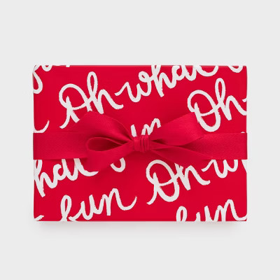 118"x30" 'Oh What Fun' Christmas Wrapping Paper Red/White - Sugar Paper™ + Target | Target
