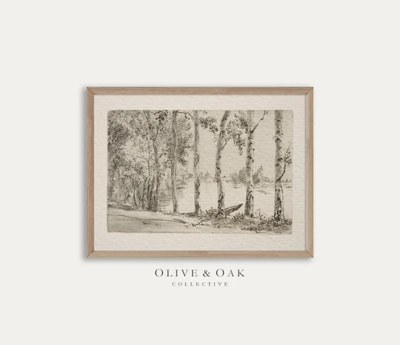 Vintage Birch Tree Sketch / Antique Botanical Drawing - Etsy | Etsy (US)