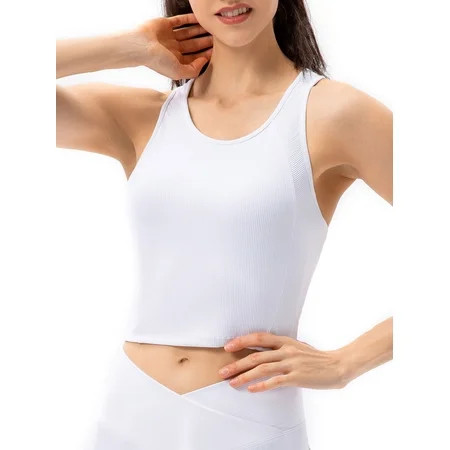 HighQuality Women s Crop Tank Tops with Builtin Bra for Workout and Gym | Walmart (US)