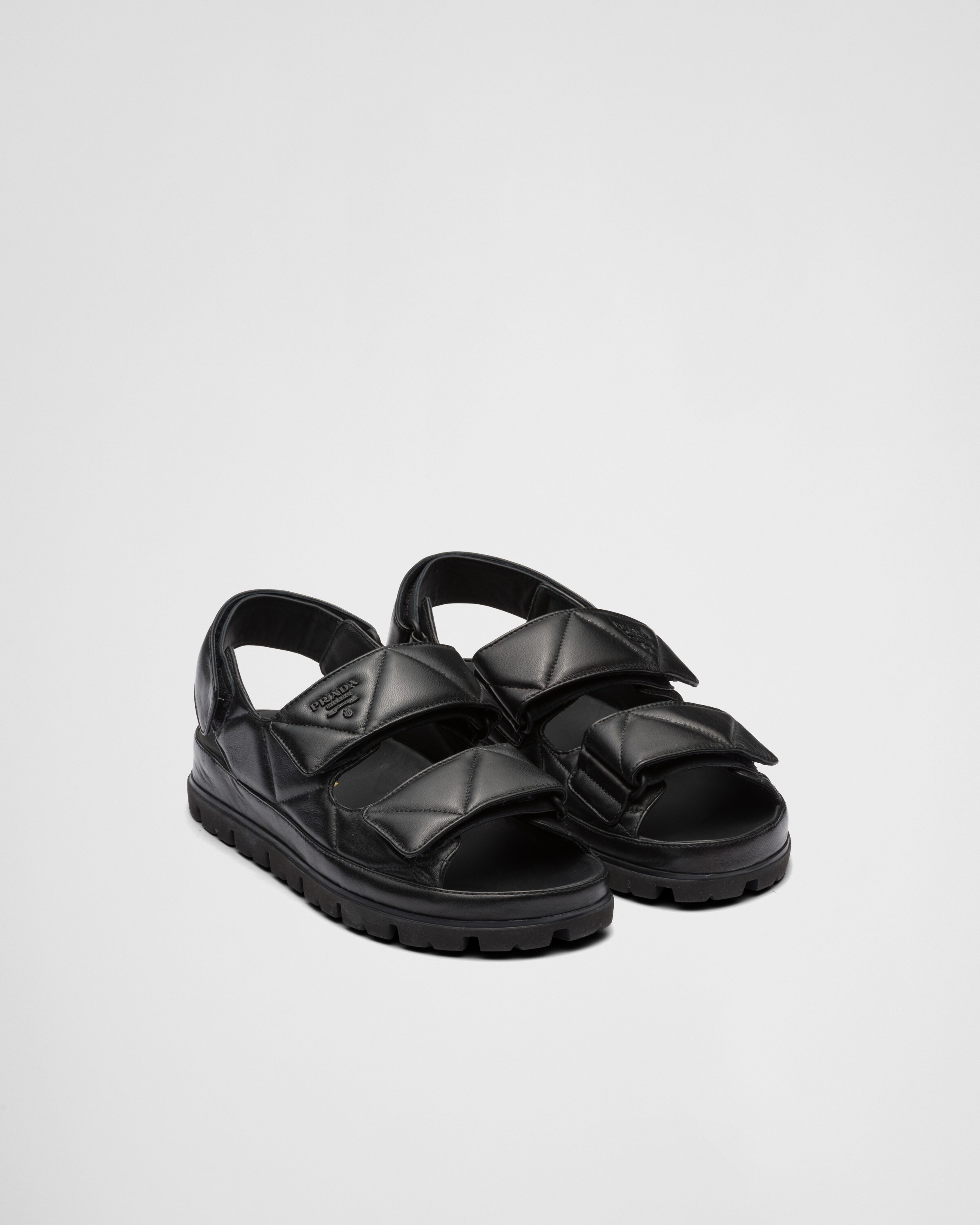 Padded nappa leather sandals | Prada US