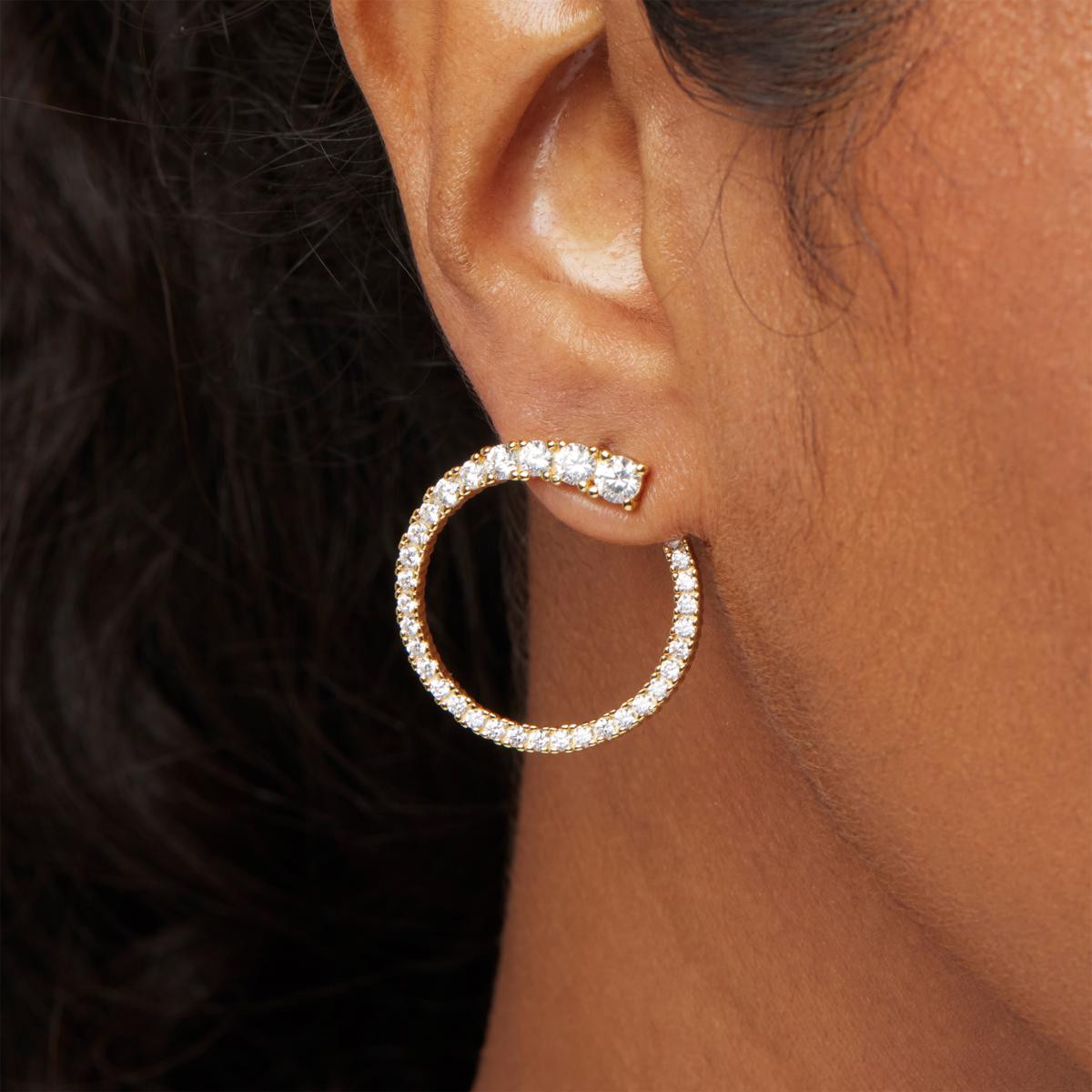 Radiance by Absolute™ Front-Facing Hoop Earrings | HSN