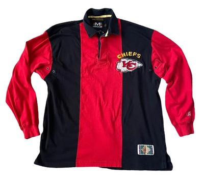 Vtg Mirage Kansas City Chiefs Rugby Shirt Men L Red L/S Tee Nfl Striped  | eBay | eBay US