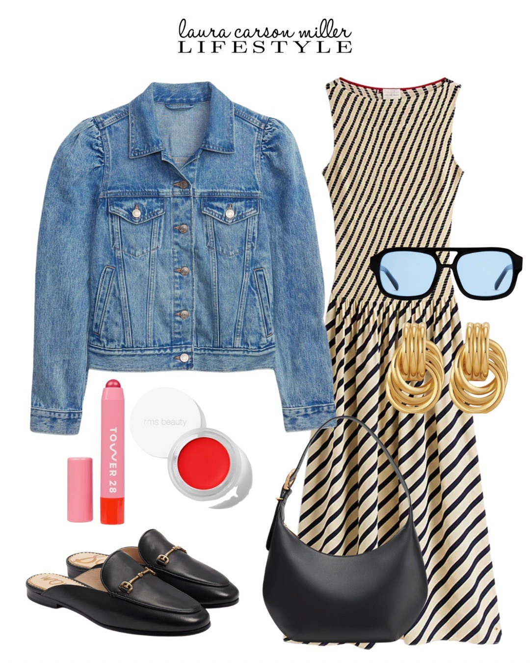 Dress is an online exclusive. Wear it with so much including this fab puff sleeve denim jacket. A great black leather bag and a pair of black mules go with everything.
Laura carson miller, denim jacket, striped maxi dress

#LTKFindsUnder100 #LTKFindsUnder50 #LTKWorkwear