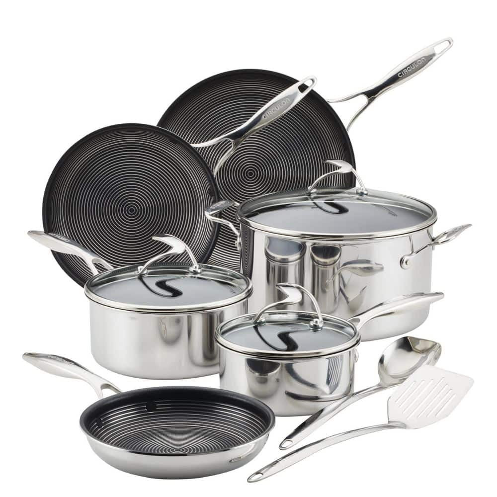 Circulon 11-Piece Stainless Steel Nonstick Cookware Set SteelShield Clad in Silver | Walmart (US)