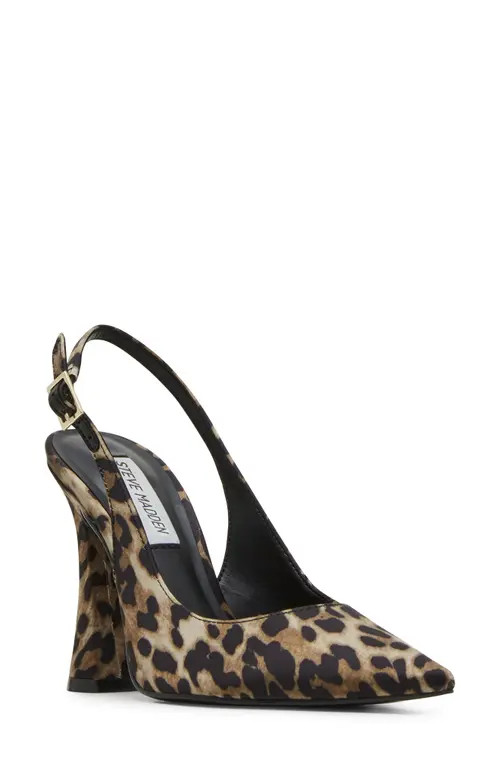 Steve Madden Blare Slingback Pointed Toe Pump in Leopard at Nordstrom, Size 7.5 | Nordstrom