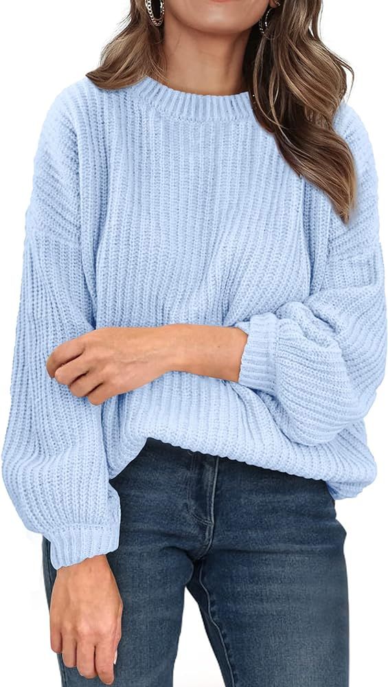 PRETTYGARDEN Women's Fashion Sweater Long Sleeve Casual Ribbed Knit Winter Clothes Pullover Sweat... | Amazon (US)