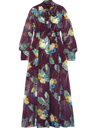 Blithe Spirit fil coupé silk-blend chiffon midi dress | NET-A-PORTER (US)