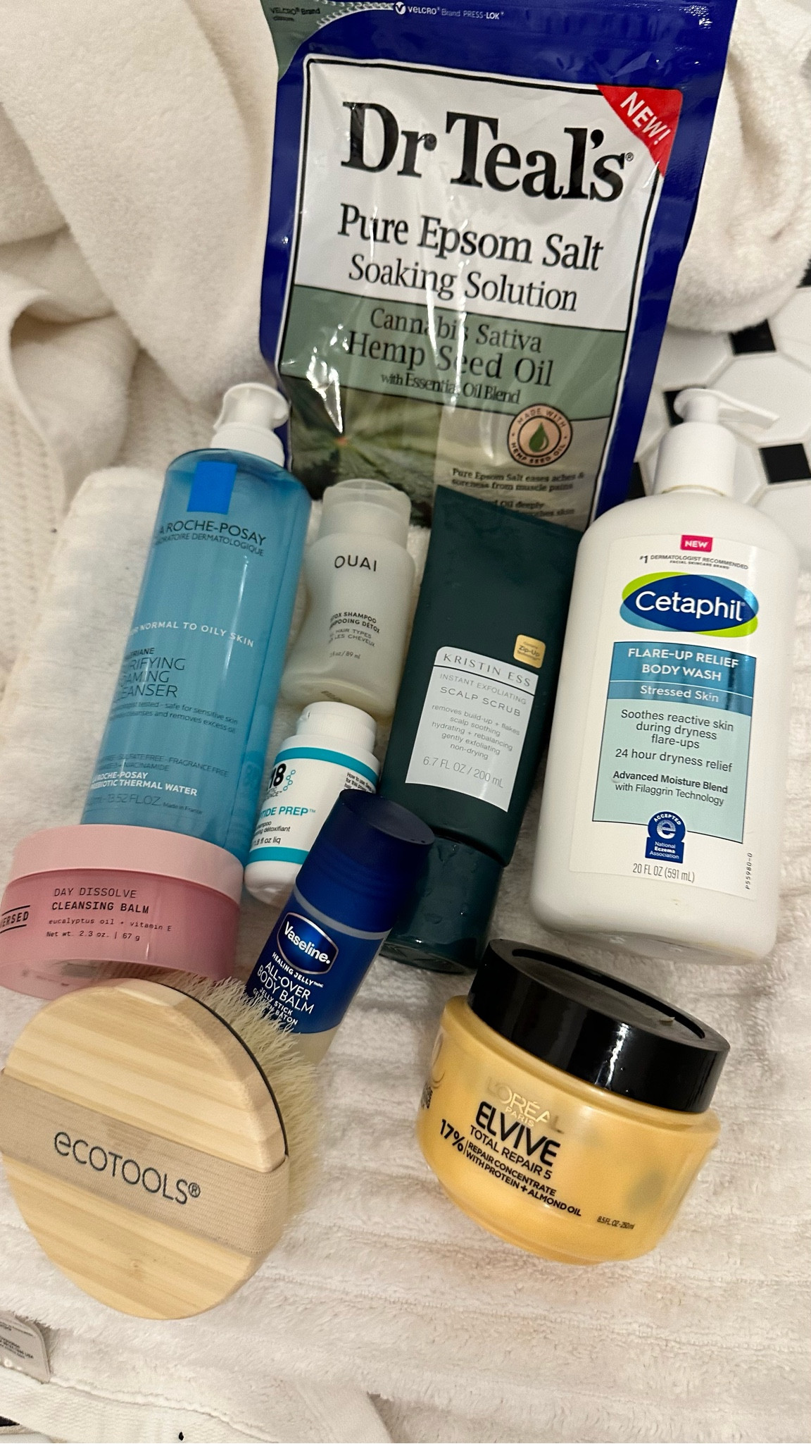 Self care lineup, skincare, bath time, hair care, hair routine, skincare routine, cetaphil, face wash, anti aging skin care, relax, me time

#LTKunder50 #LTKbeauty #LTKfit