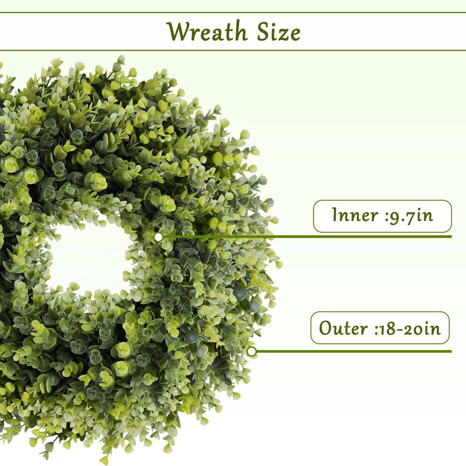 Spring Summer Boxwoods Green Wreath for Front Door Decor, 18-20Inch Greenery Artificial All Seaso... | Amazon (US)