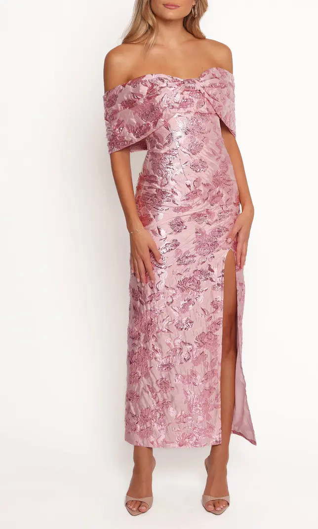 Lilia Off the Shoulder Floral Jacquard Maxi Dress | Nordstrom