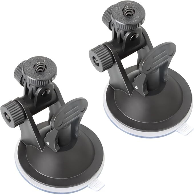 2 Pack Dash Cam Suction Cup Mount with 1/4 Screw Thread Windshield Camera Holder Stand for Car Da... | Amazon (US)