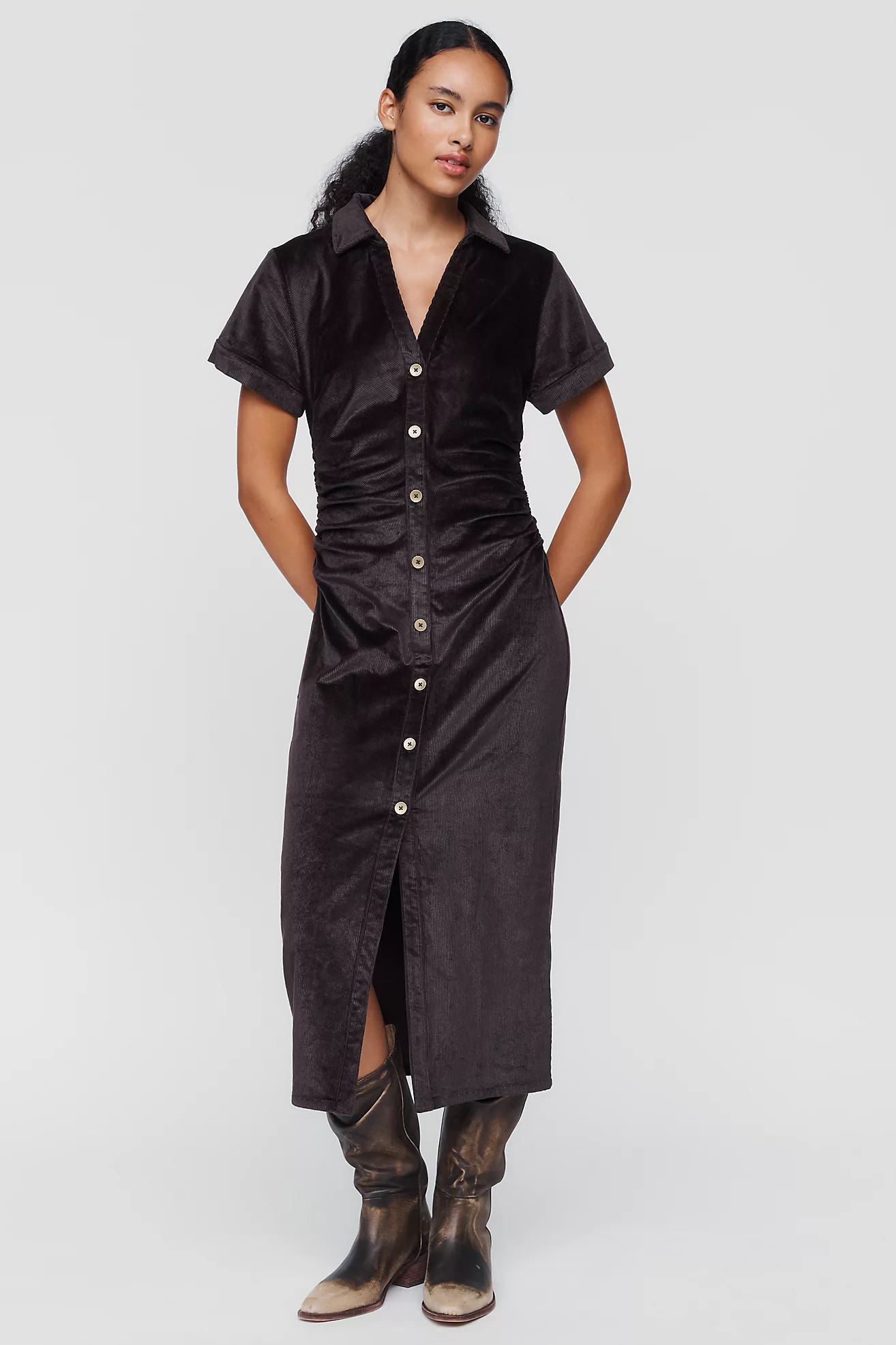 @merricksart x Pilcro Greer Corduroy Shirtdress | Anthropologie (US)