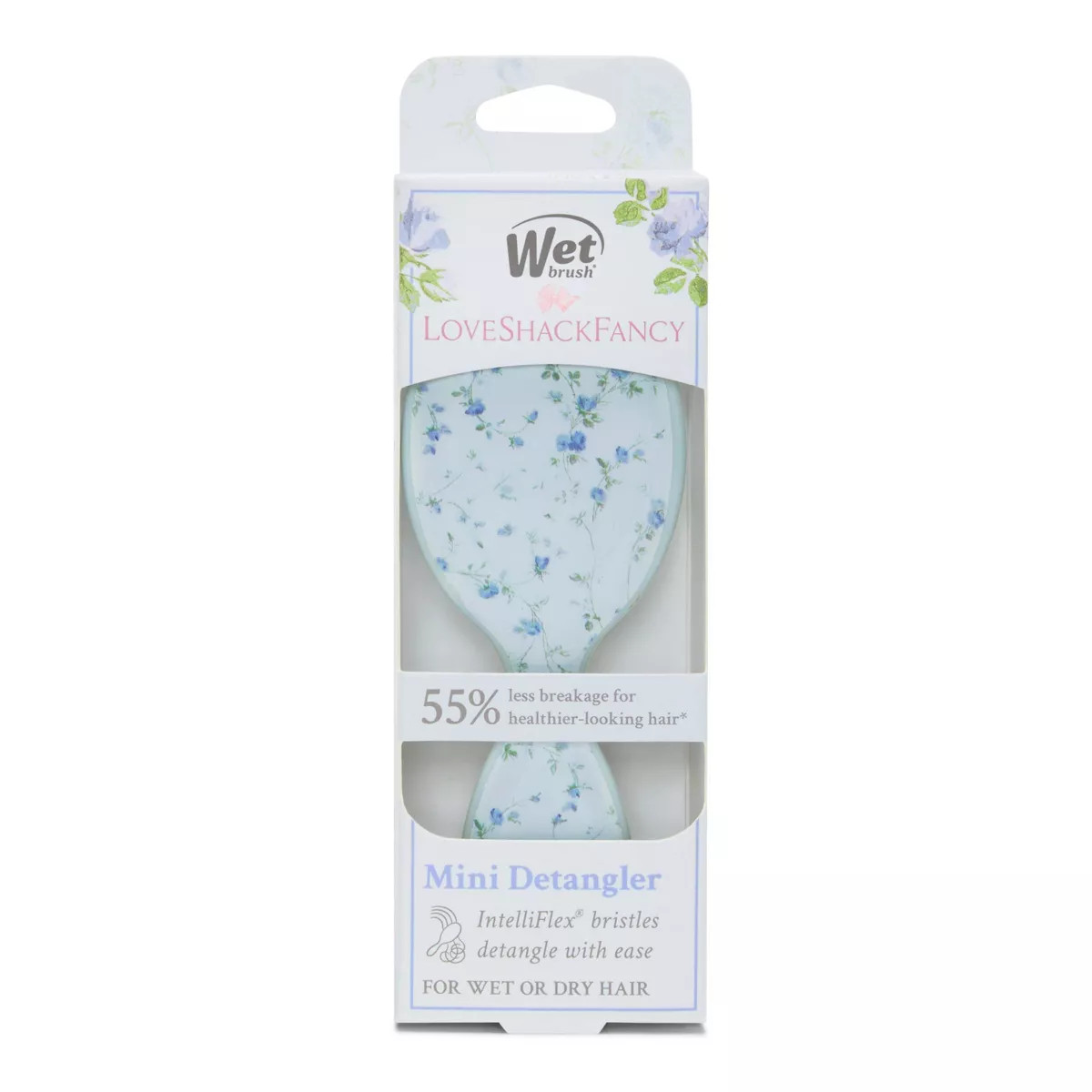 Wet Brush x LoveShackFancy Mini Detangler Hair Brush - English Ivy - Blue | Target