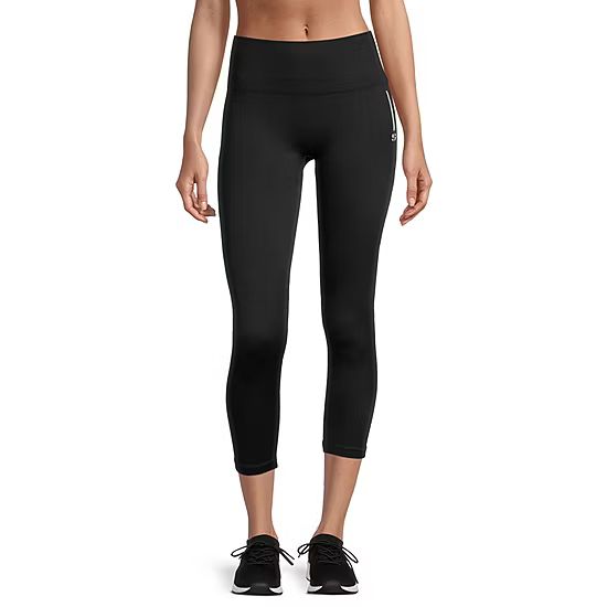 Sports Illustrated Womens Mid Rise Seamless Moisture Wicking 7/8 Ankle Leggings | JCPenney