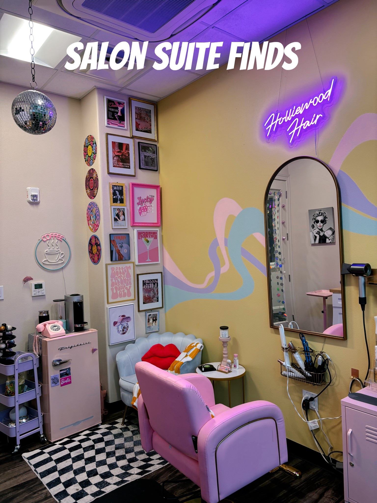 Everything I bought to bring my retro salon suite to life that you need as hairstylist! Or if you’re looking for fun, funky decor as a maximalist! I couldn’t tag everything so find it on my Amazon Storefront! 🪩✨ 

#LTKHome #LTKNYFW #LTKU