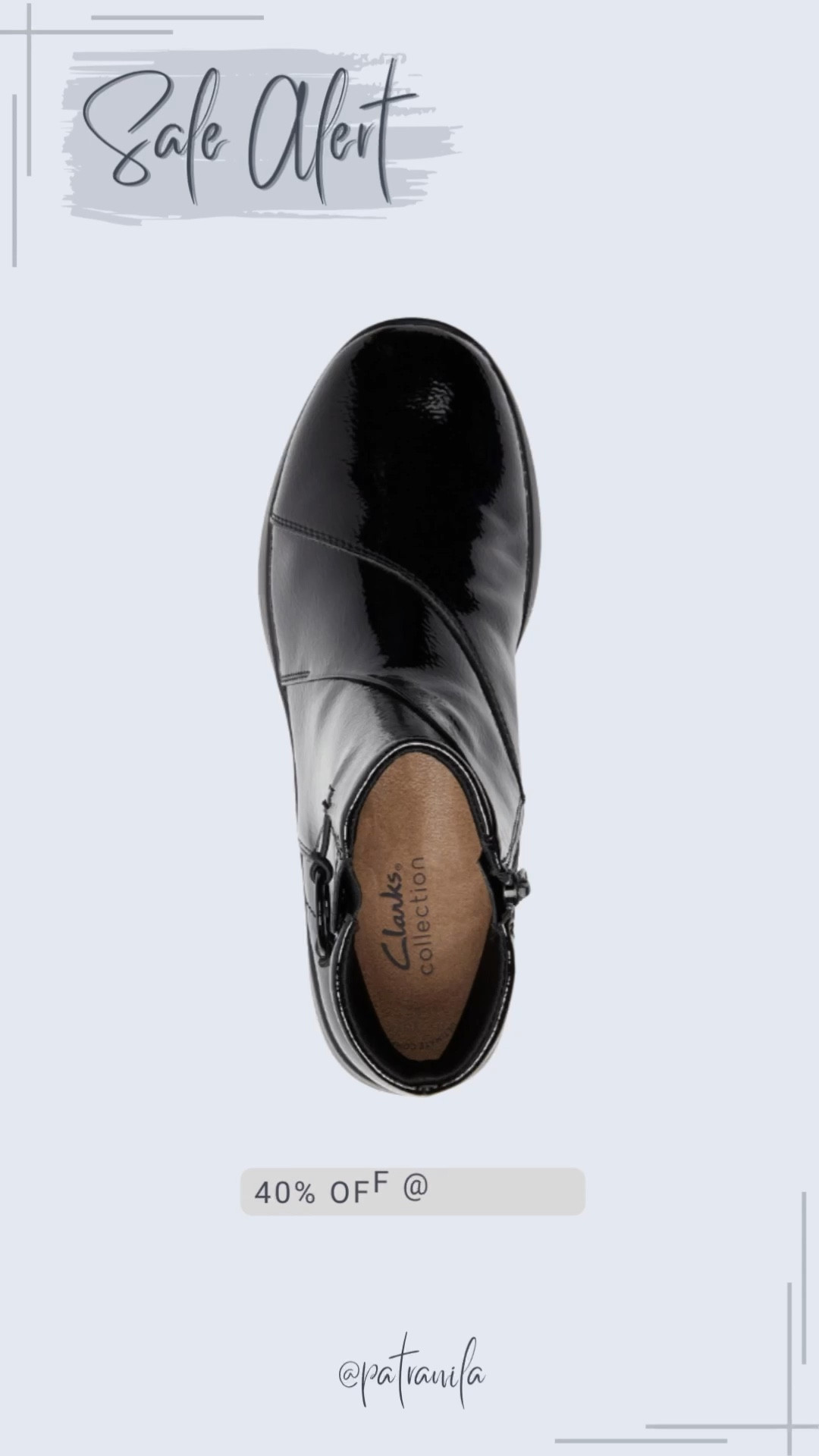 Sale ALERT!  Black booties, patent leather booties, women's boots, on sale now, zappos, clarks boots 
#ltkover40 #ltkshoecrush #ltkootd 

#LTKSeasonal #LTKFindsUnder100 #LTKSaleAlert