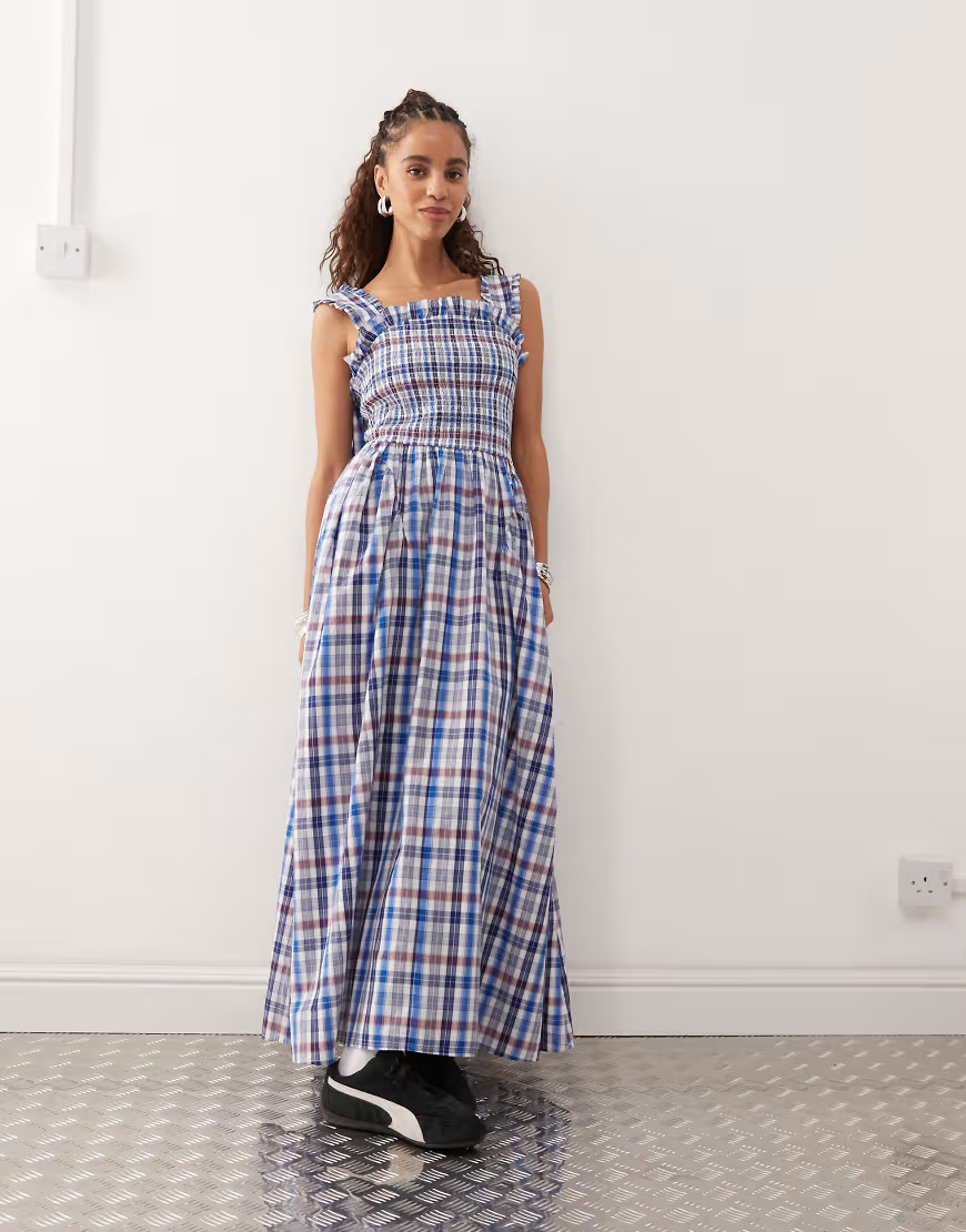 COLLUSION check maxi dress in multi | ASOS (Global)