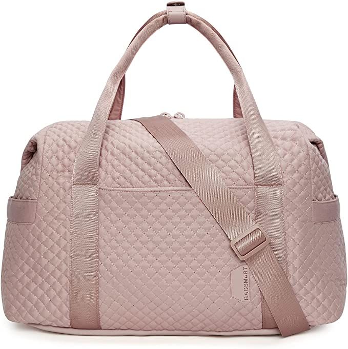 Weekender Bag, BAGSMART Travel Sport Duffle Bag Carry On Bag Large Overnight Bag for Women, Pink | Amazon (US)