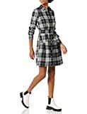 Amazon Essentials Women's Mini Feminine Flannel Shirt Dress, Black, Gradient Stripes, X-Large | Amazon (US)
