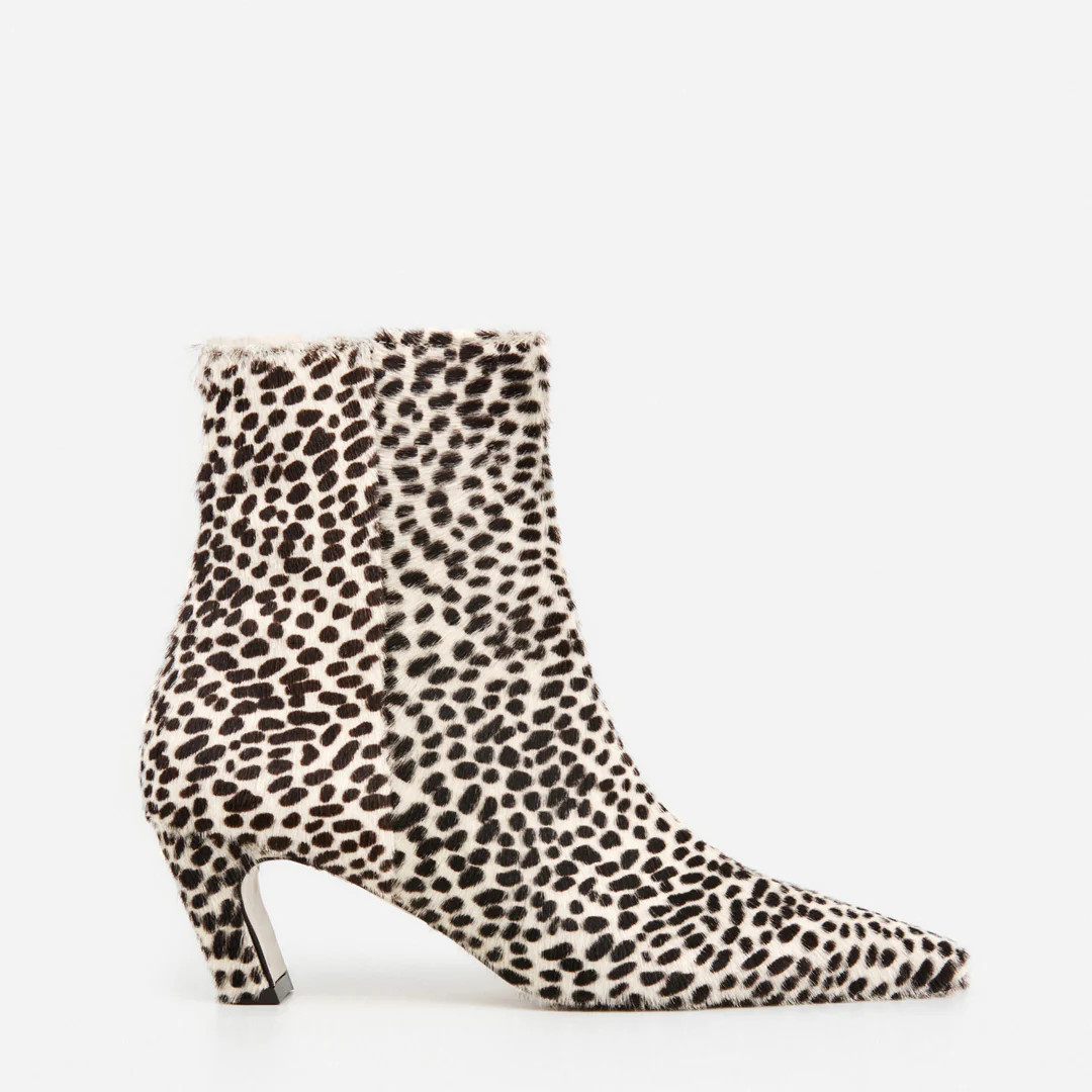 Xena Leather Hair Chocolate Dot Boot | Flattered