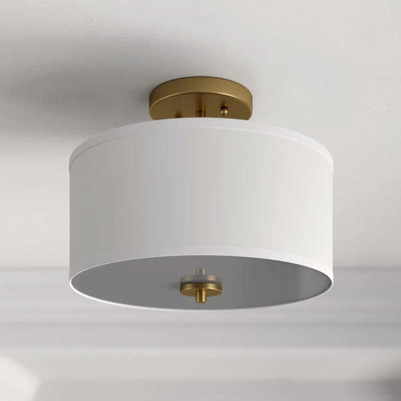 Aaru Fabric Semi Flush Mount | Wayfair North America