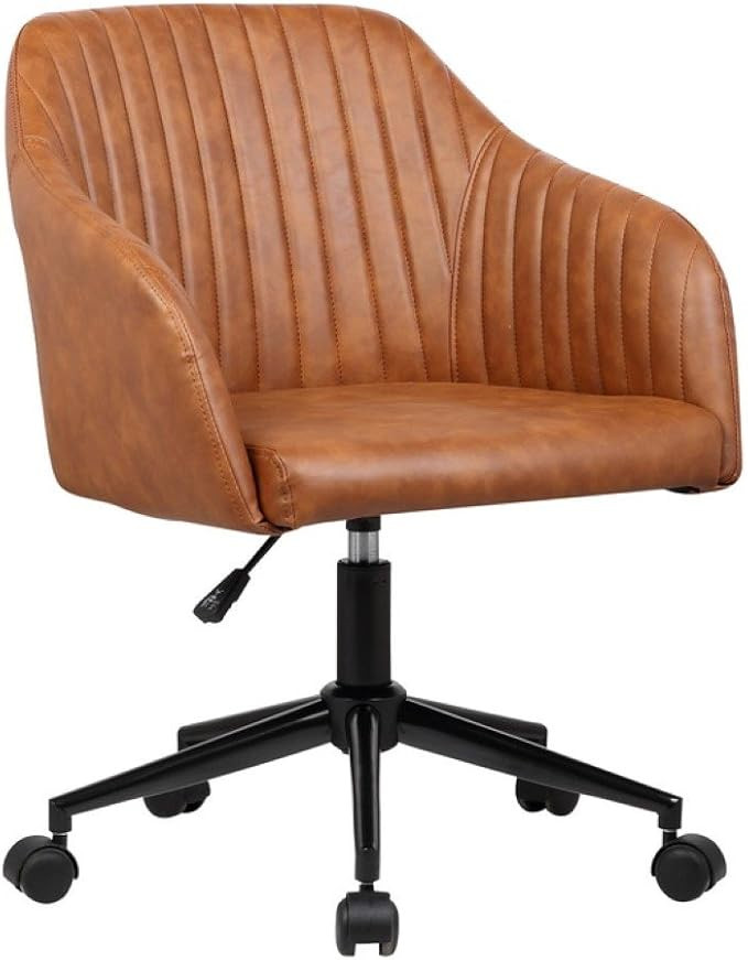Porthos Home Madison Office Desk Chair with Mid-Height Padded Back and Armrests in Tufted PU Leat... | Amazon (US)