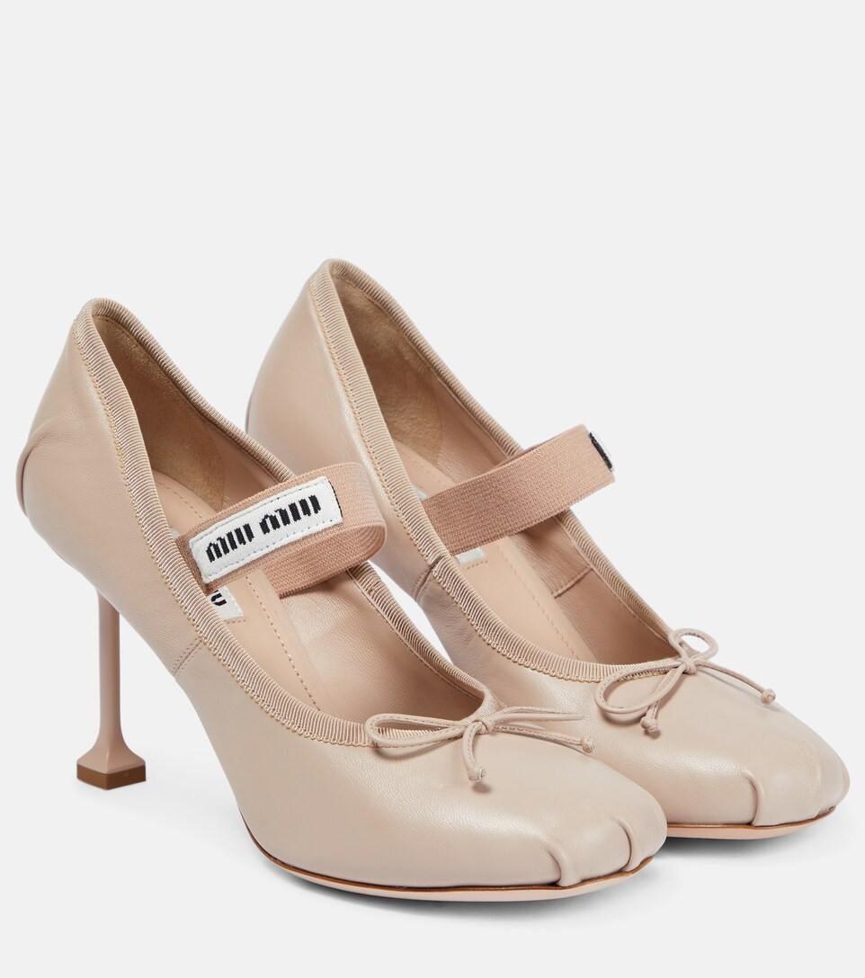Logo leather pumps | Mytheresa (UK)