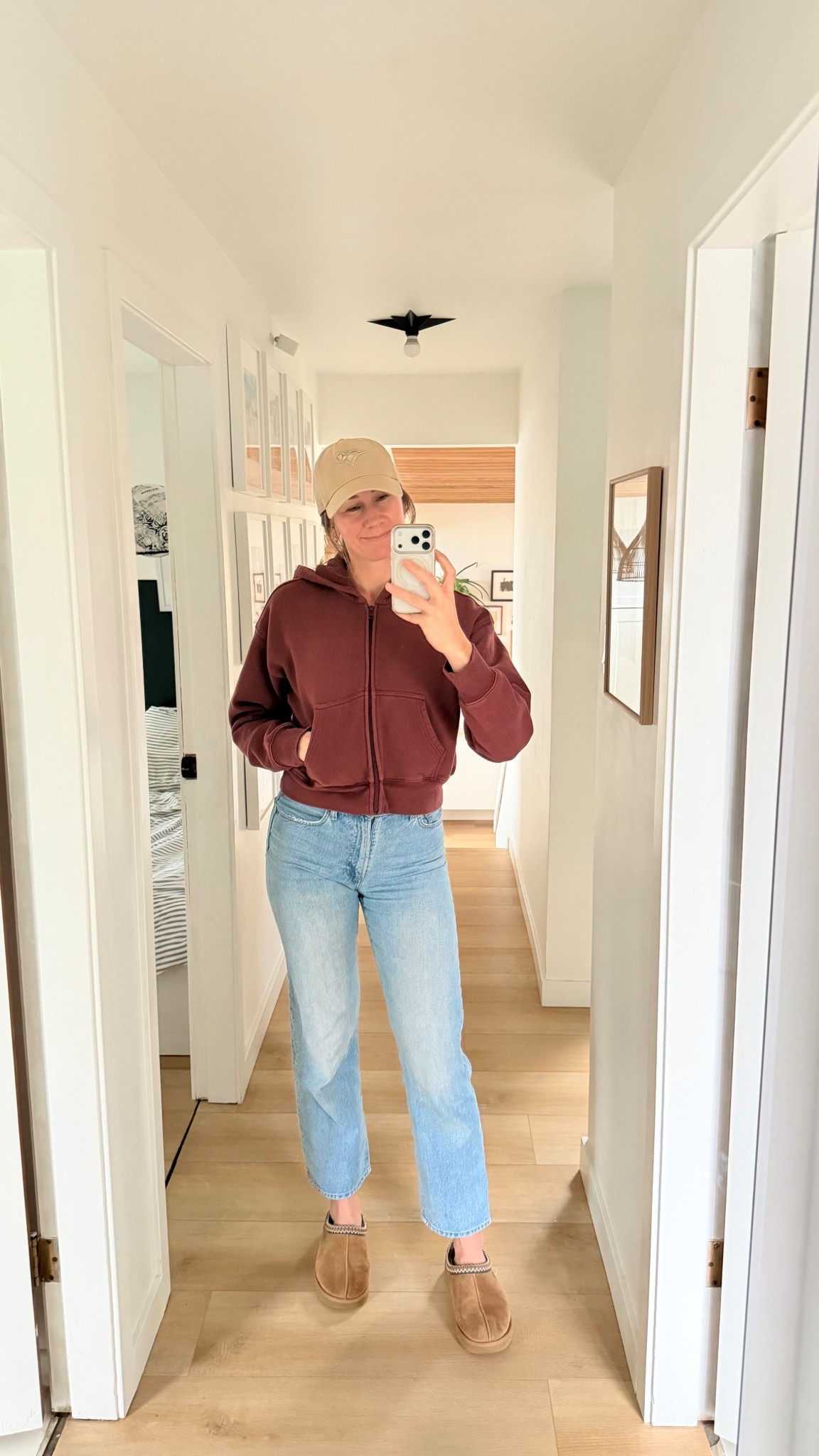 Monday WFT outfit featuring the most comfortable jeans & a great person of a Canadian aesthetic hat!