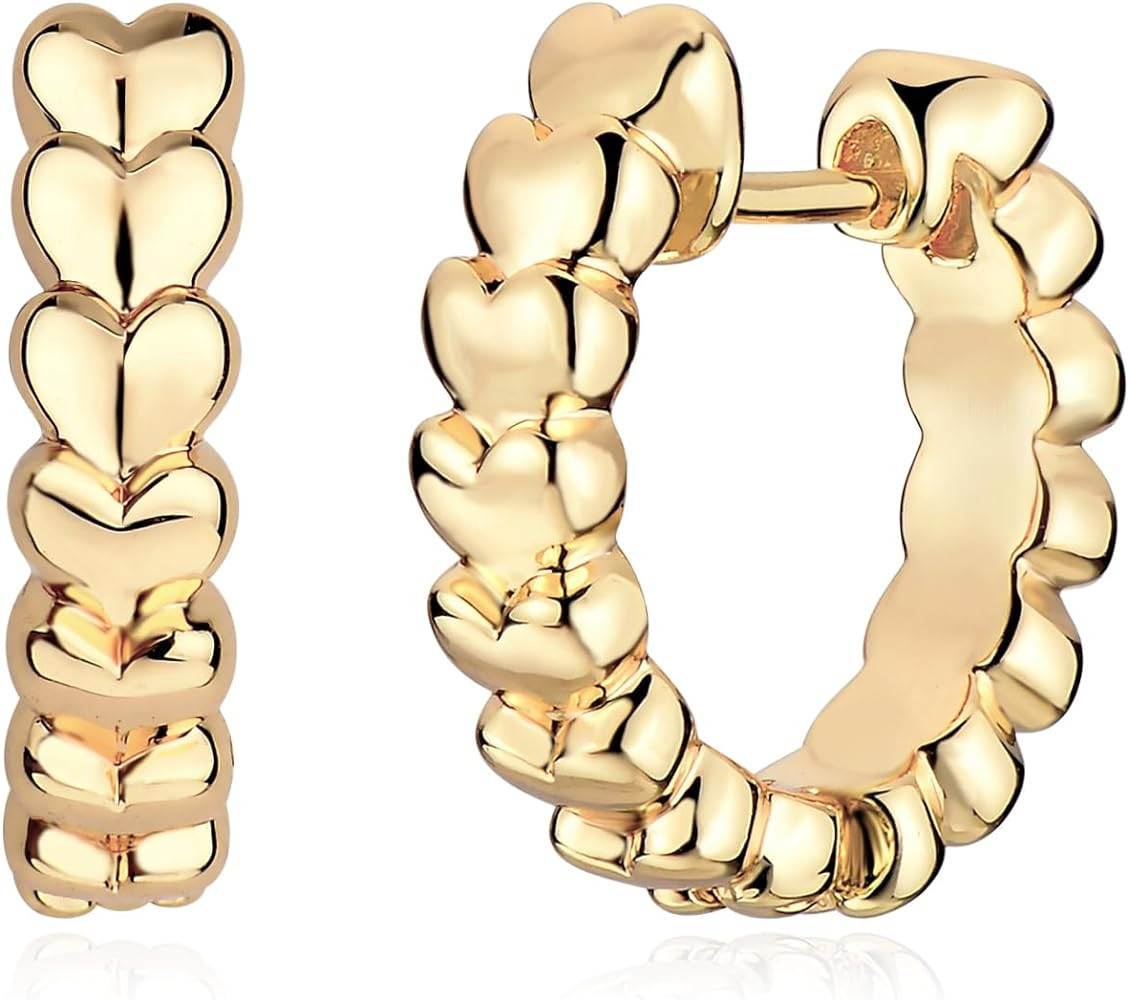 MYEARS Women Huggie Hoop Earrings Gold Ear Stud Cuff 14K Gold Filled Small Boho Beach Simple Deli... | Amazon (US)